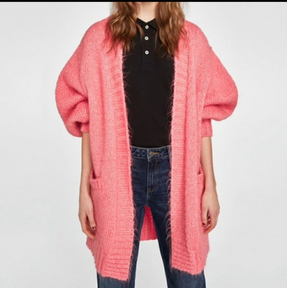 Zara pink oversized cardigan